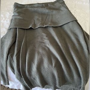 Off the Shoulder Green Sweater